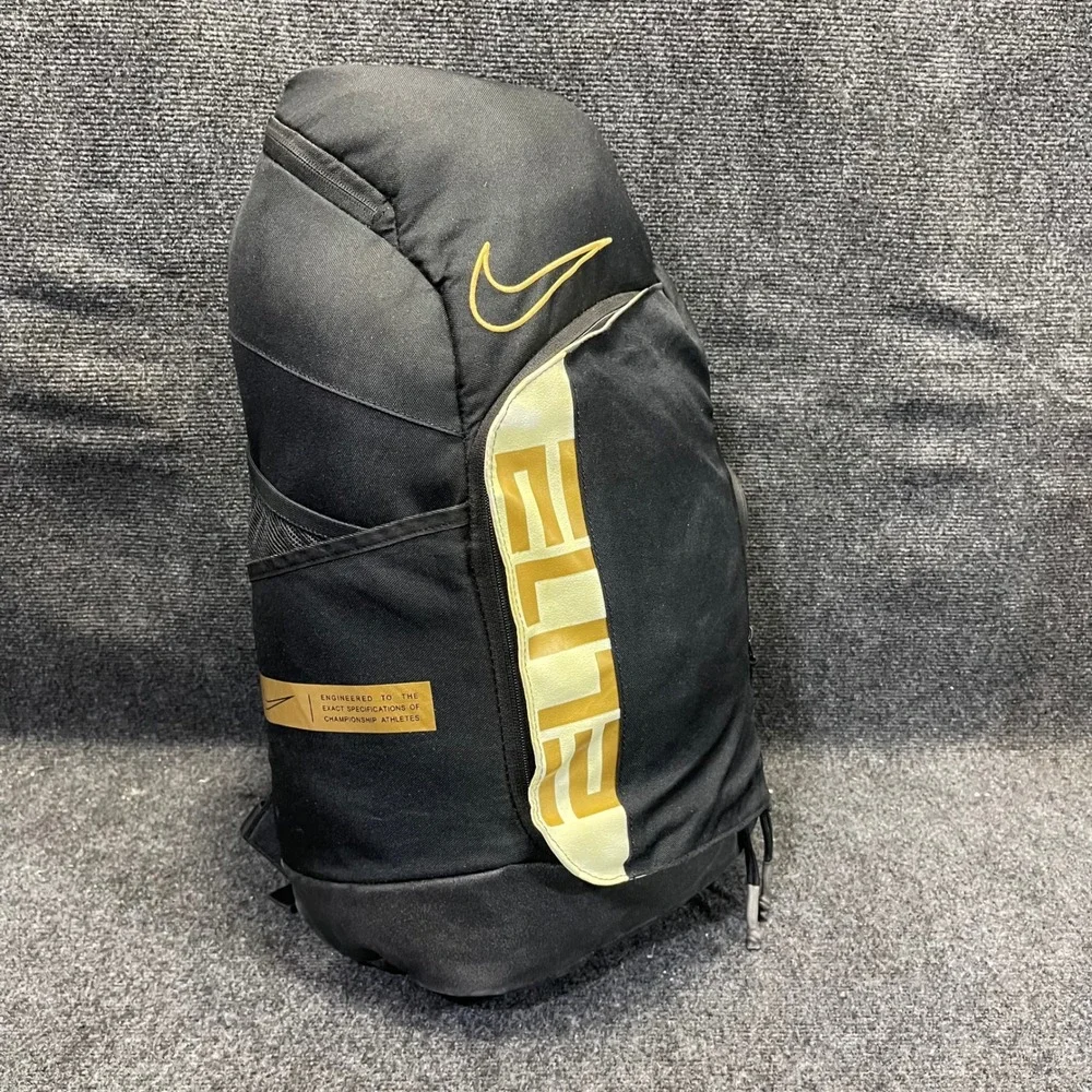 Nike BA6164-013 Elite Pro Basketball Backpack 32L Black Metallic Gold Hoop Bag